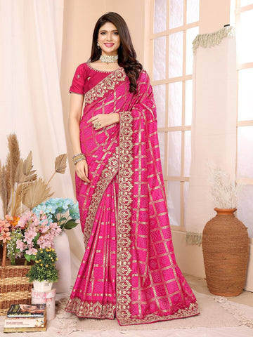 Ethnic Motifs Zari Woven Design Banarasi Saree